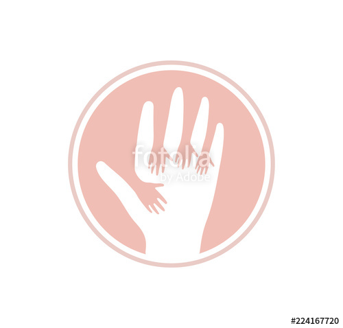 500x478 Hands Up Vector Icon Kids Help Logo Template Flat Human Hand