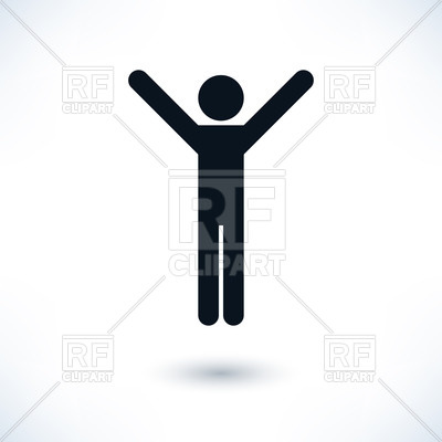 400x400 Pictogram Of Happy Man With Hands Up Vector Image Of People