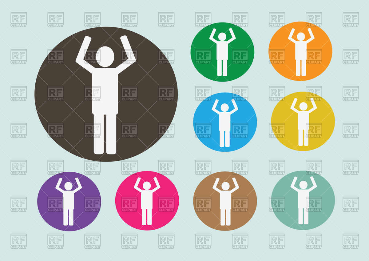 1200x848 Pictogram Of Man With Hands Raised Up Vector Image Of People