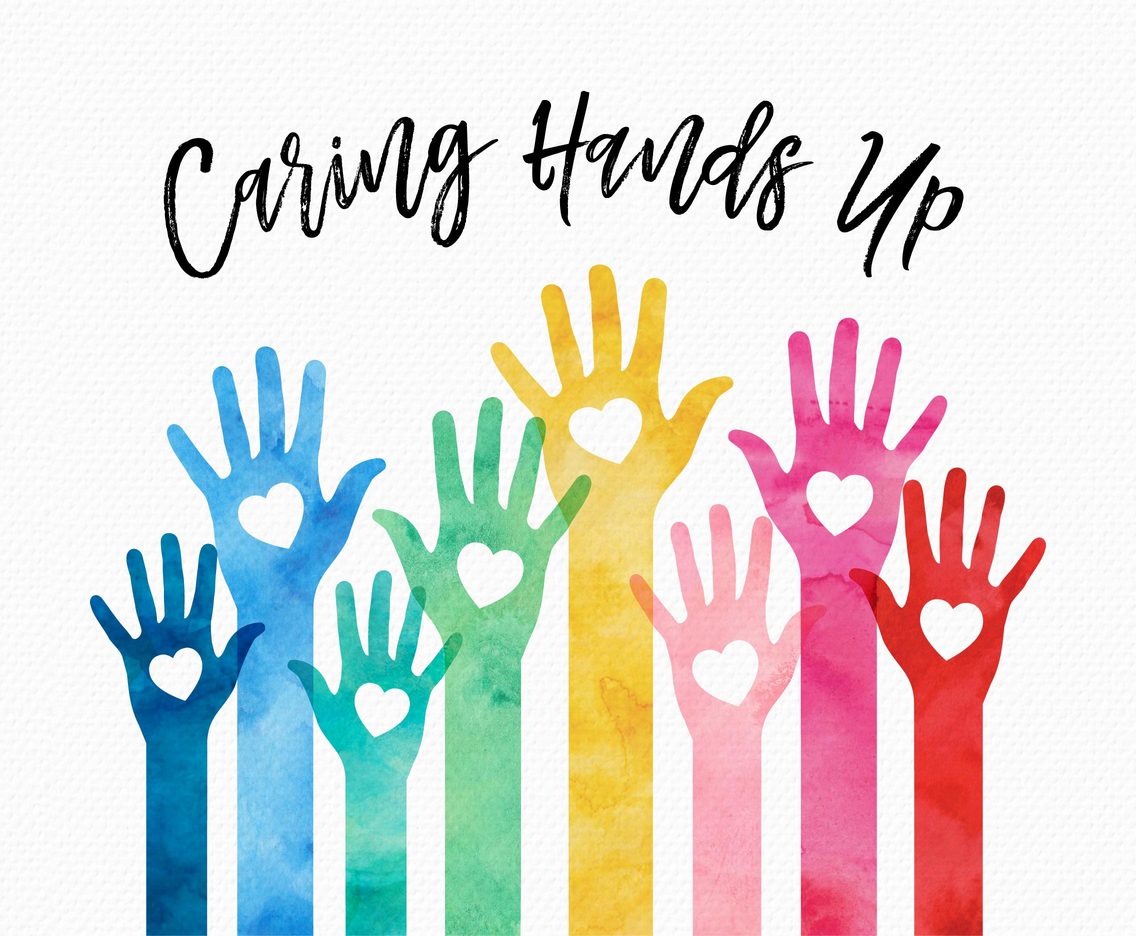 1136x936 Colorful Caring Hands Up Vector Art Graphics