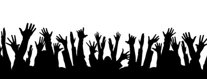 417x160 Crowd Hands Up Silhouette