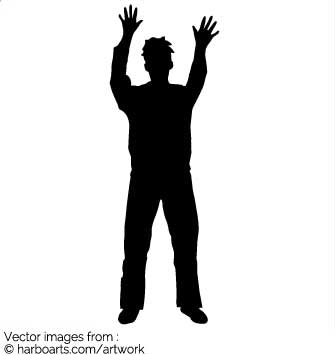 335x355 Download Silhouette Man With Hands Up