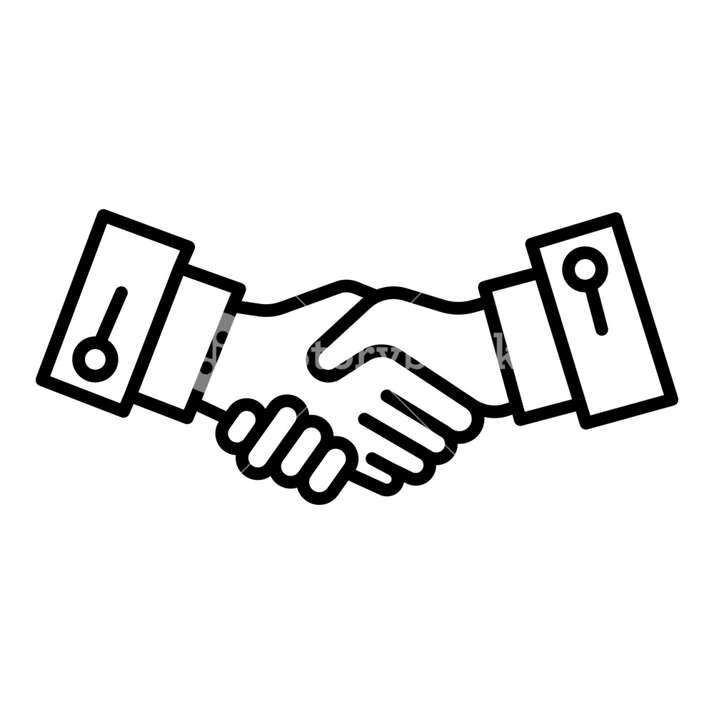 1000x1000 Handshake Icon Outline Handshake Vector Icon For Web Design
