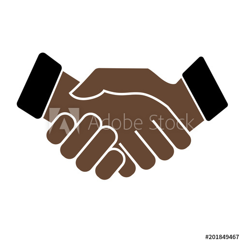 500x500 Business Handshake Icon On White Background
