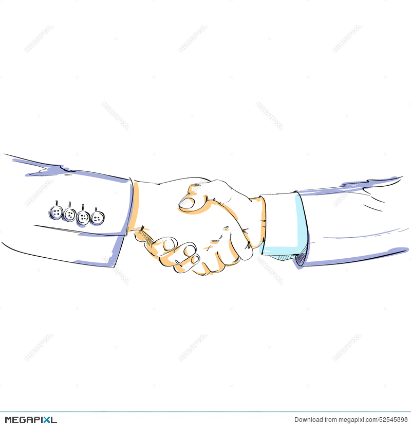 Handshake Color Sketch Vector Silhouette Business Illustration 800x830 Handshake Color Sketch Vector Silhouette Business Illustration