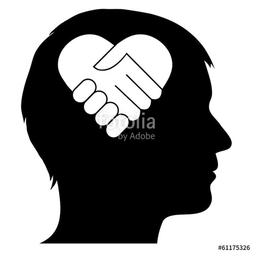 Male Silhouette With Heart Handshake Stock Image And Royalty Free 500x500 Male Silhouette With Heart Handshake Stock Image And Royalty Free