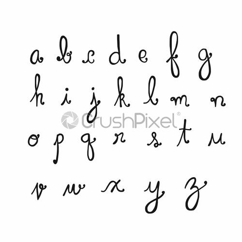 500x500 A To Z Alphabet Handwriting Vector Illustration, Stock Vector