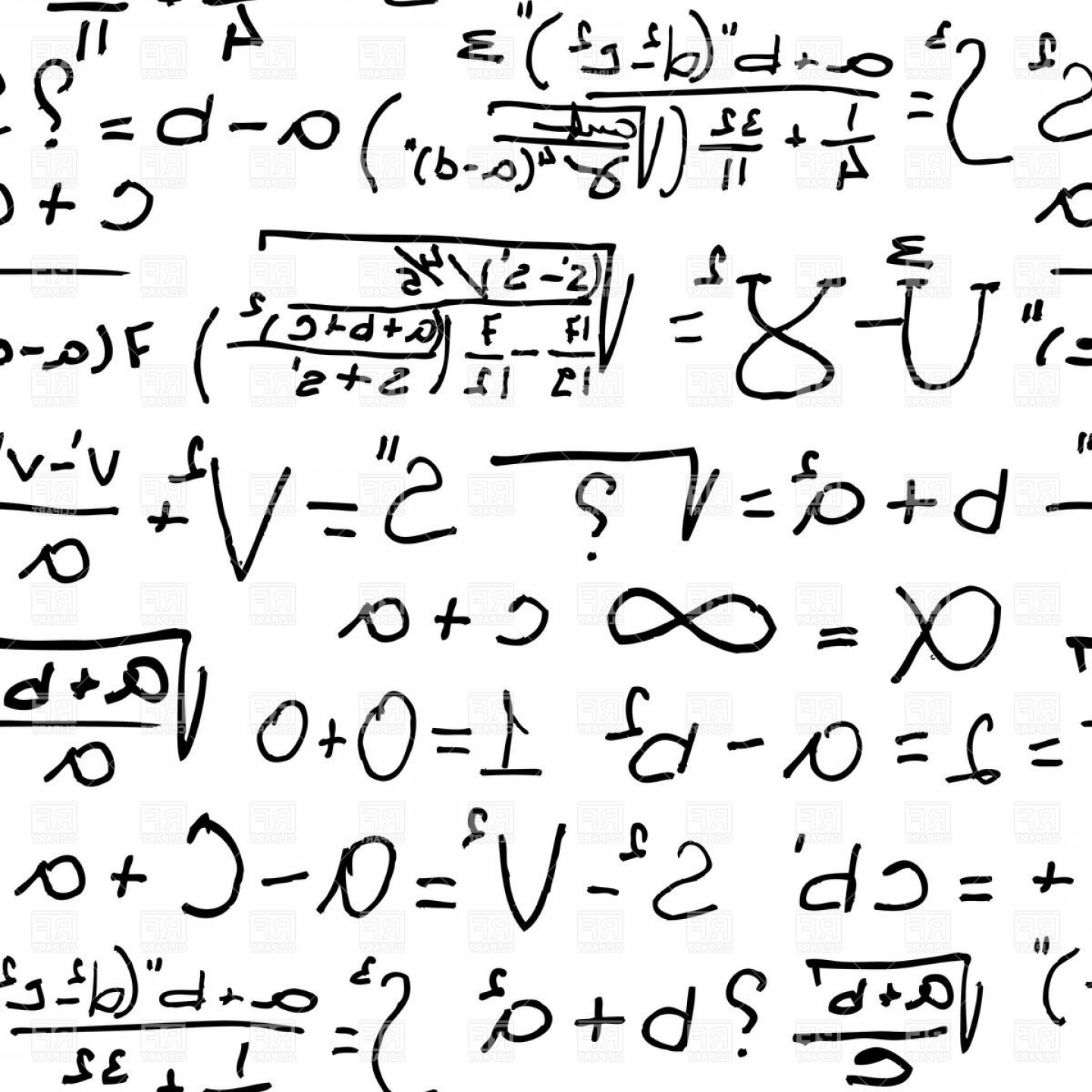 1440x1440 Mathematical Symbols Numbers And Letters Handwriting Vector