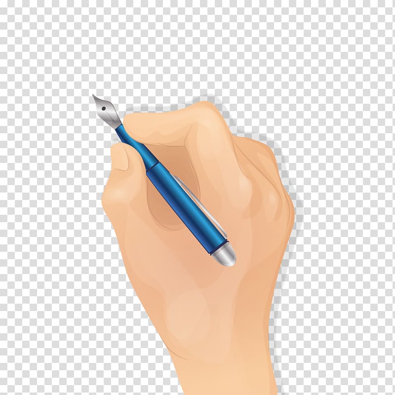 800x800 Person Holding Blue Paint Brush Thumb Handwriting, Pen