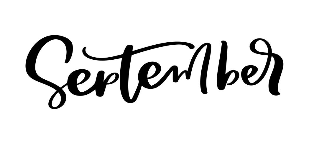 1048x490 September Vector Ink Lettering Handwriting Black On White Word