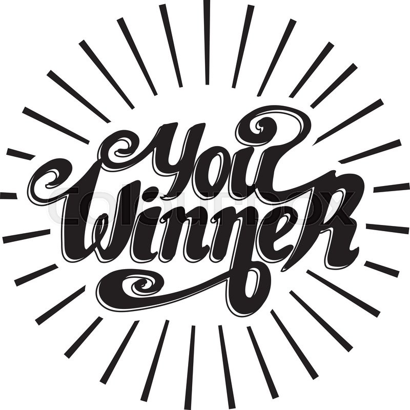 800x800 You Winner Typographic Label, Stock Vector Colourbox