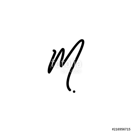 500x500 M Letter Signature Handwriting Logo Stock Image And Royalty Free