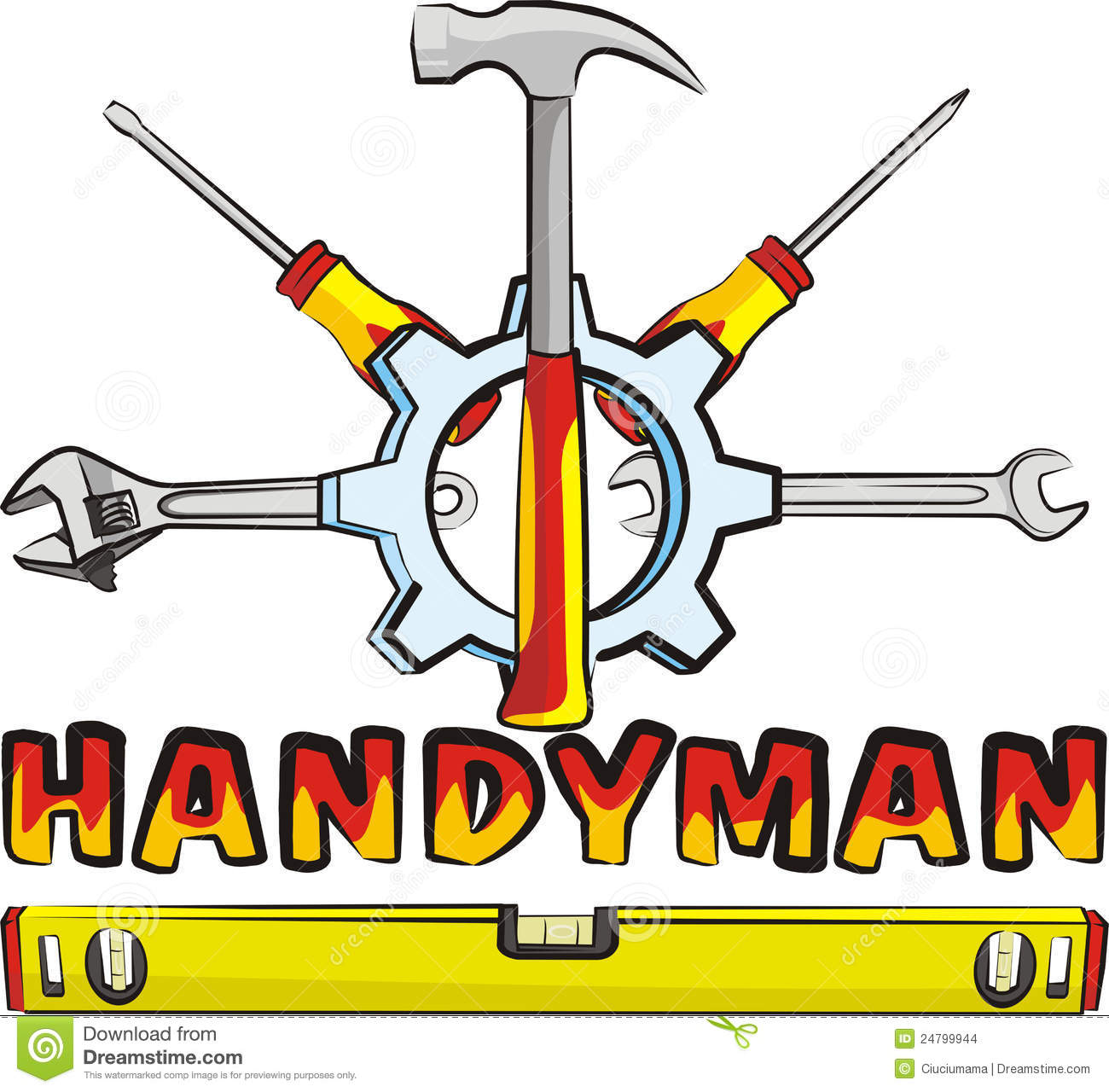 1300x1280 Handyman Tools Stock Vector Image Of Repairing Rack Handyman