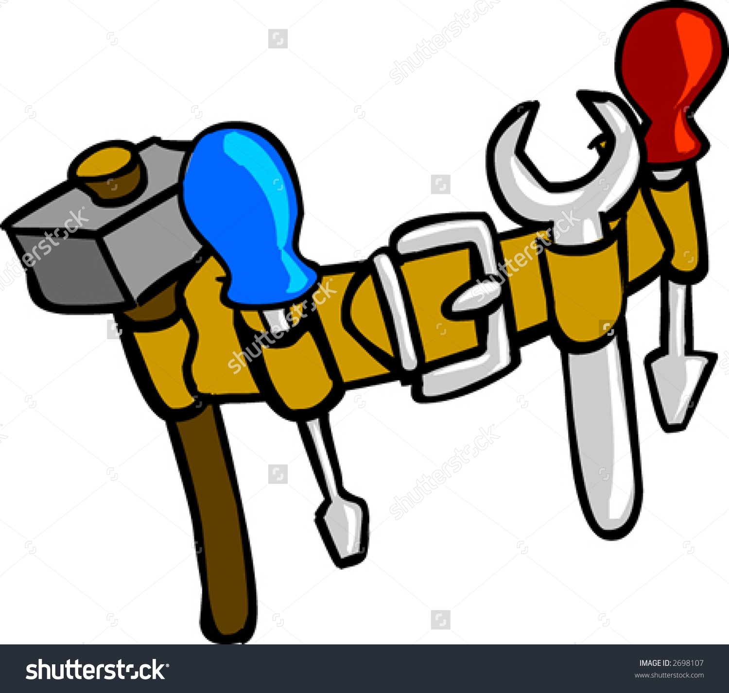 Clip Art Handyman With Tools