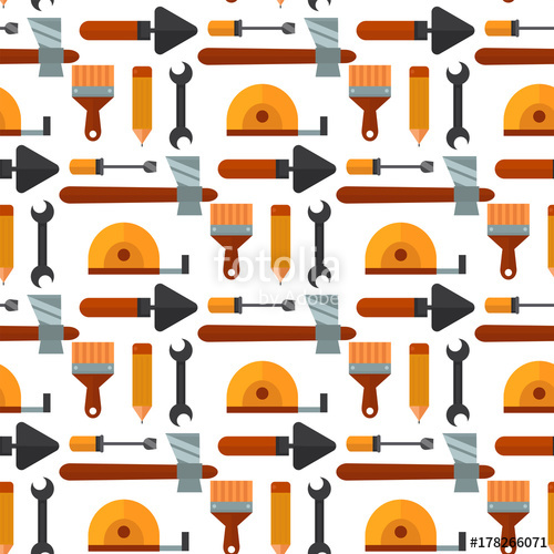 500x500 Construction Tools Worker Equipment House Renovation Seamless