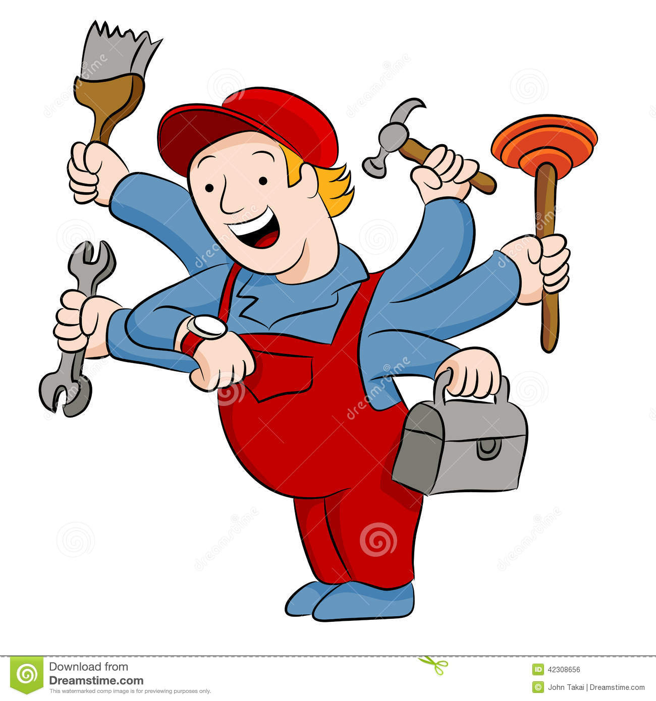 1300x1390 Busy Handyman Stock Vector Image Handyman Champion Ohio