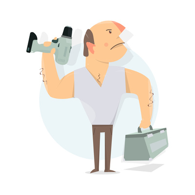 400x400 Page Handyman On Curated Vector Illustrations, Stock Royalty