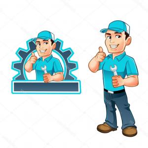 300x300 Stock Illustration Handyman Worker With Key In Studiogrfx