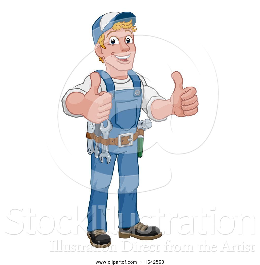 1024x1044 Vector Illustration Of Cartoon Handyman Caretaker Construction Guy