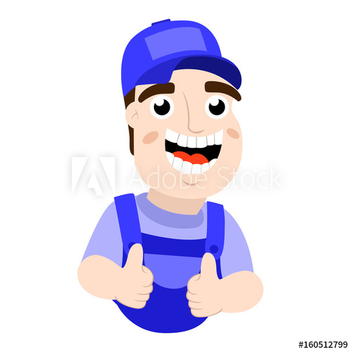 500x500 Happy Handyman Vector Illustration