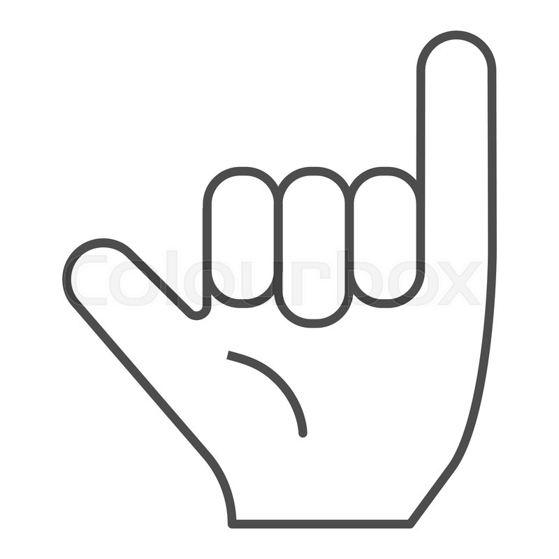 800x800 Hang Loose Gesture Thin Line Icon Stock Vector Colourbox
