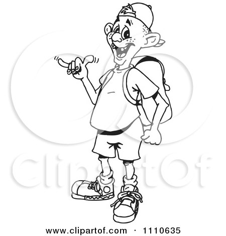 450x470 Clipart Black And White Guy Gesturing Hang Loose