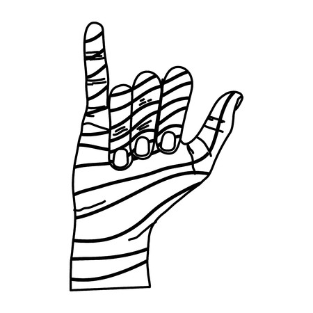 450x450 Line Fashion Hand With Hang Loose Sign Vector Illustration