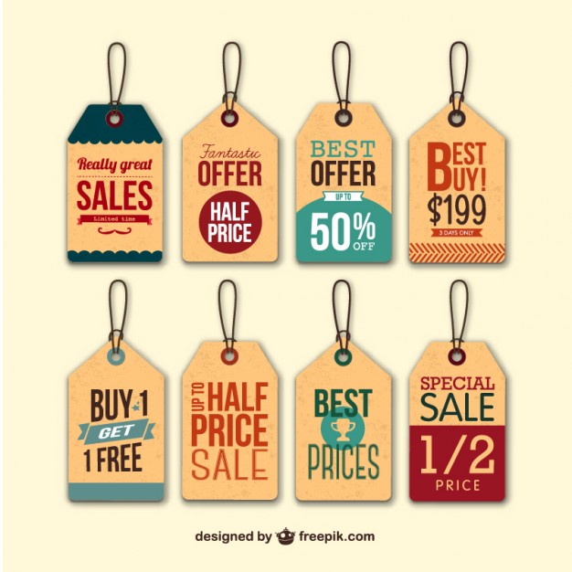 626x626 Retro Sale Hang Tags Vector Free Download