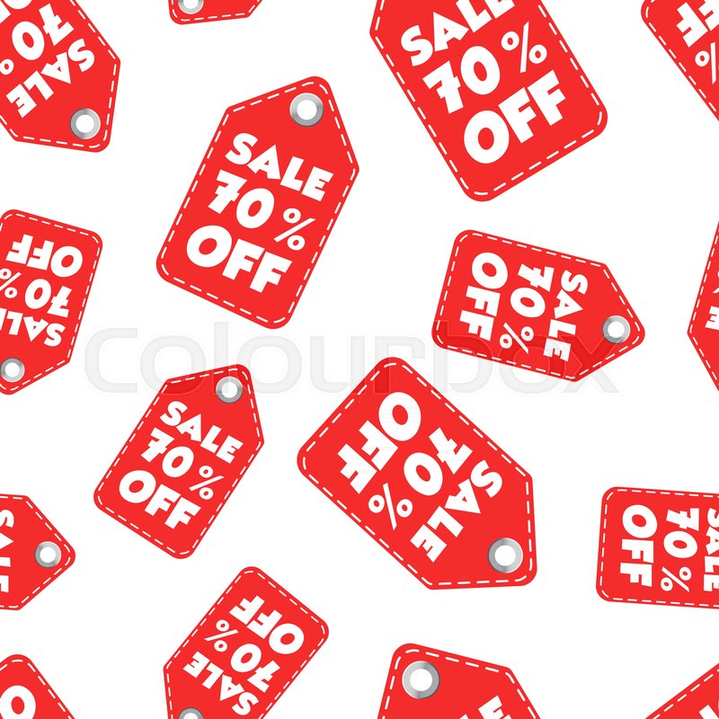 800x800 Sale Off Hang Tag Seamless Pattern Stock Vector Colourbox