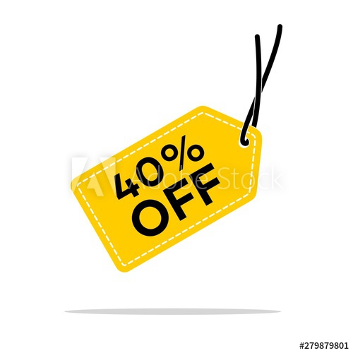 500x500 Discount Hang Tag Vector Template Flat Illustration Design