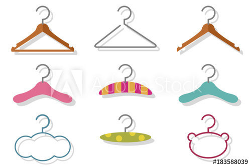 Fashion And Baby Clothes Hanger Vector Cartoon Flat Icon Set 500x334 Fashion And Baby Clothes Hanger Vector Cartoon Flat Icon Set