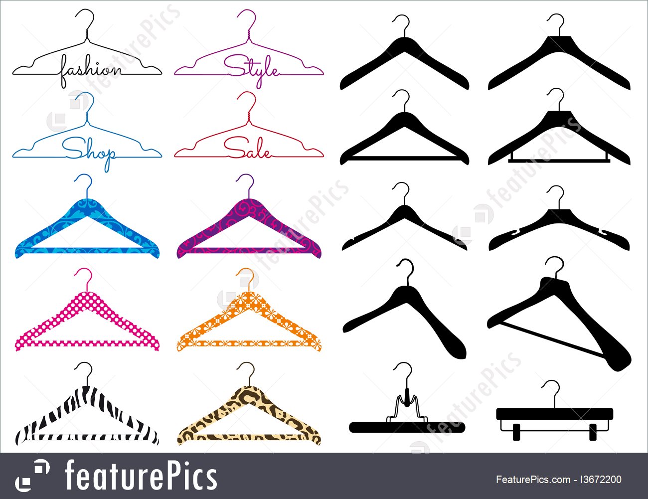 Clothes Hanger, Vector Set 1300x1001 Clothes Hanger, Vector Set