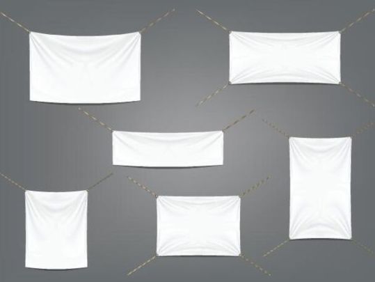 539x405 Hanging White Banners Vector Free Download