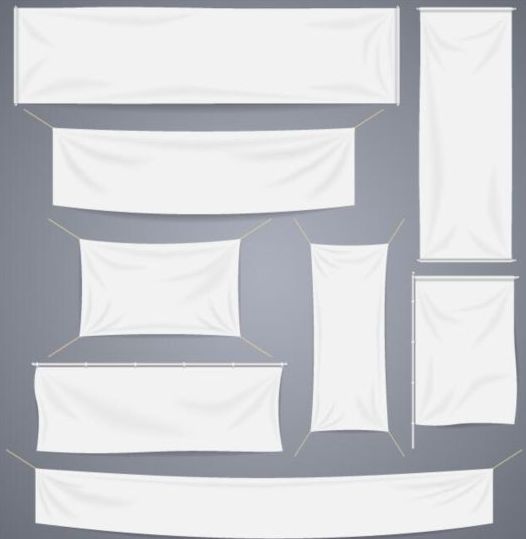 526x539 Hanging White Banners Vector Free Download