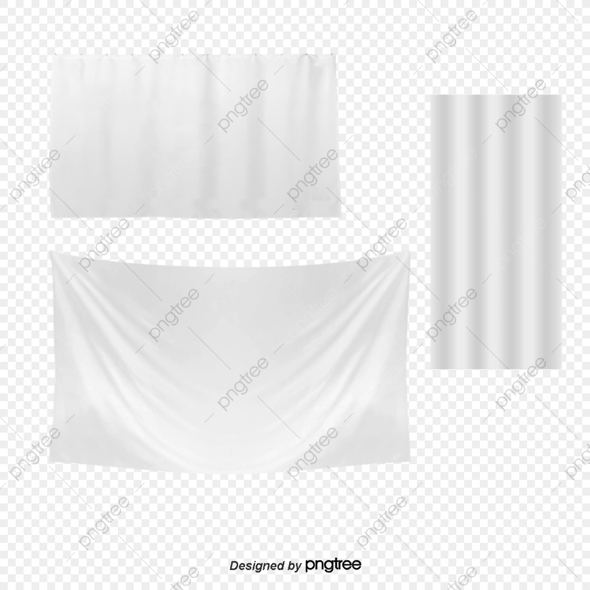 1200x1200 Hanging White Silk Banner Vector Material, Flag Silk, Cloth