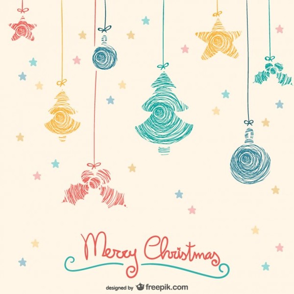 600x600 Colorful Hanging Christmas Ornaments Free Vectors Free Vectors