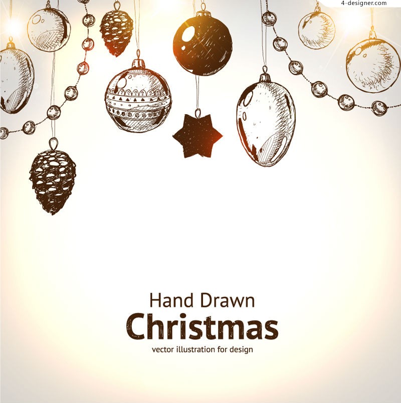 800x805 Designer Hand Painted Christmas Hanging Ornament Vector Material