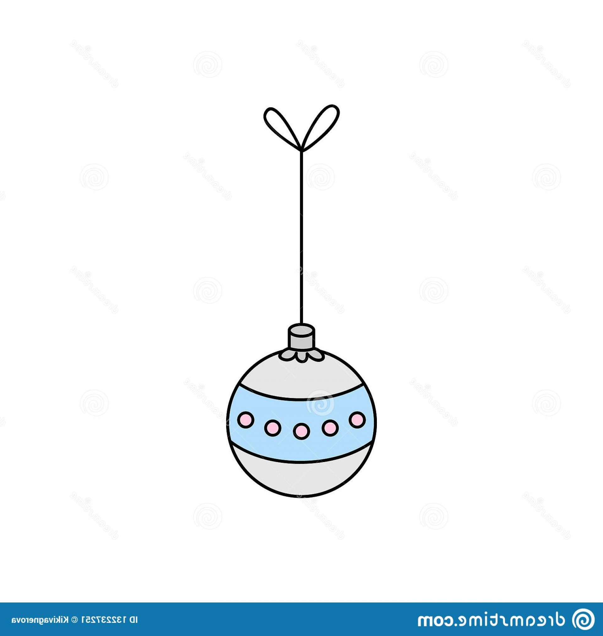 1920x2026 Hanging Christmas Bauble String Vector Outlined Illustration Icon