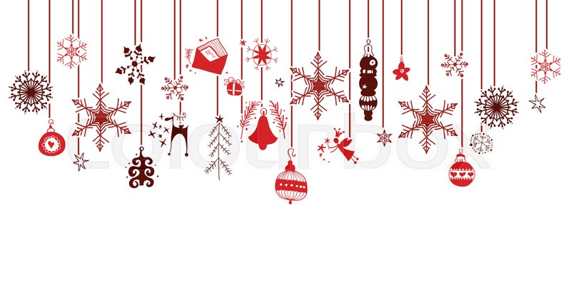 800x400 Various Hanging Christmas Ornaments Stock Vector Colourbox