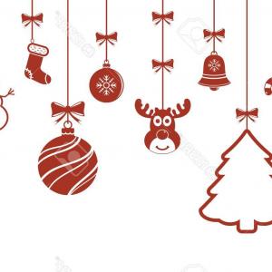 300x300 Vintage Christmas Tree With Retro Ornaments Vector Catchsplace