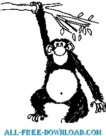 216x279 Monkey Hanging