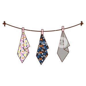 300x300 Hanging Towels On Rope Vector Illustration Drying Kitchen Stuff