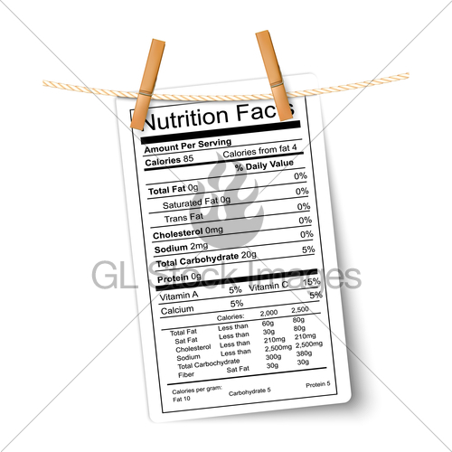 500x500 Nutrition Facts Label Hanging On A Rope Vector Gl Stock Images