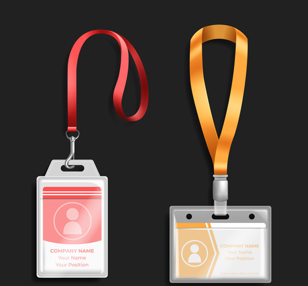 600x558 Employee's Card With Hanging Rope Vector For Free Download