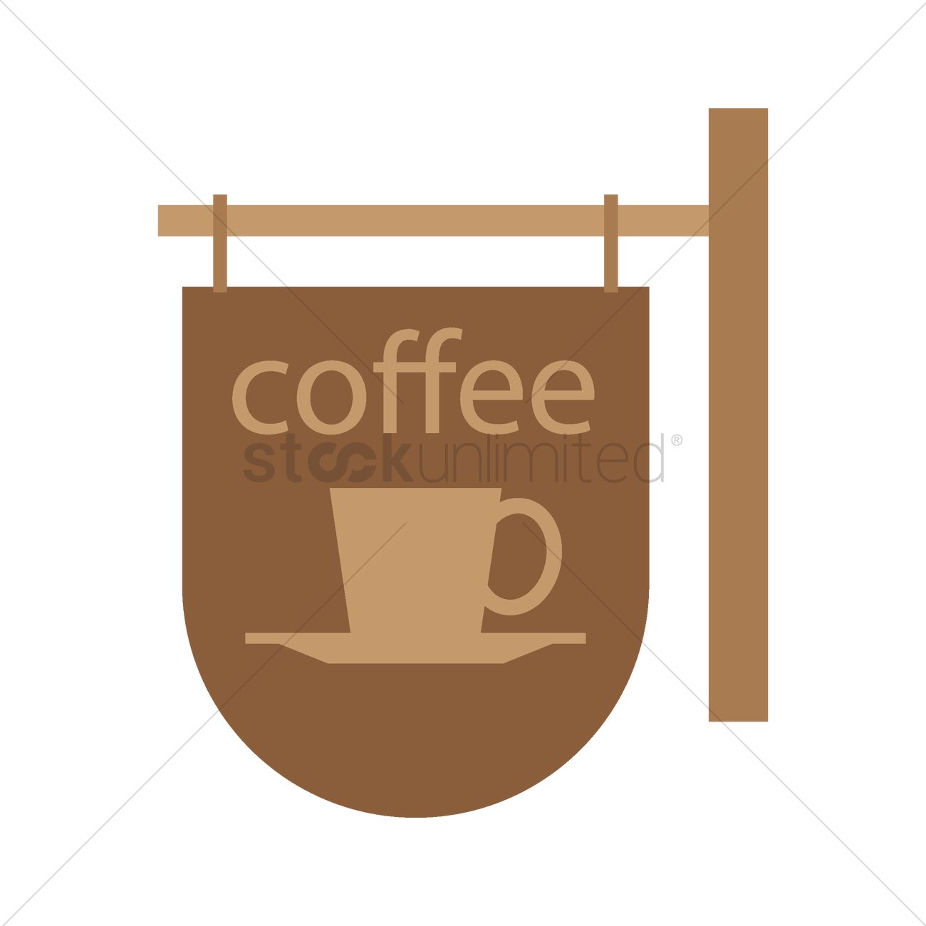 Coffee Hanging Sign Vector Image 1300x1300 Coffee Hanging Sign Vector Image