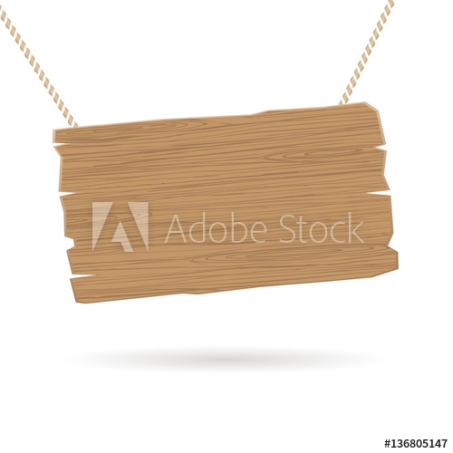 500x500 Brown Wooden Sign With Rope Hanging With Shadow