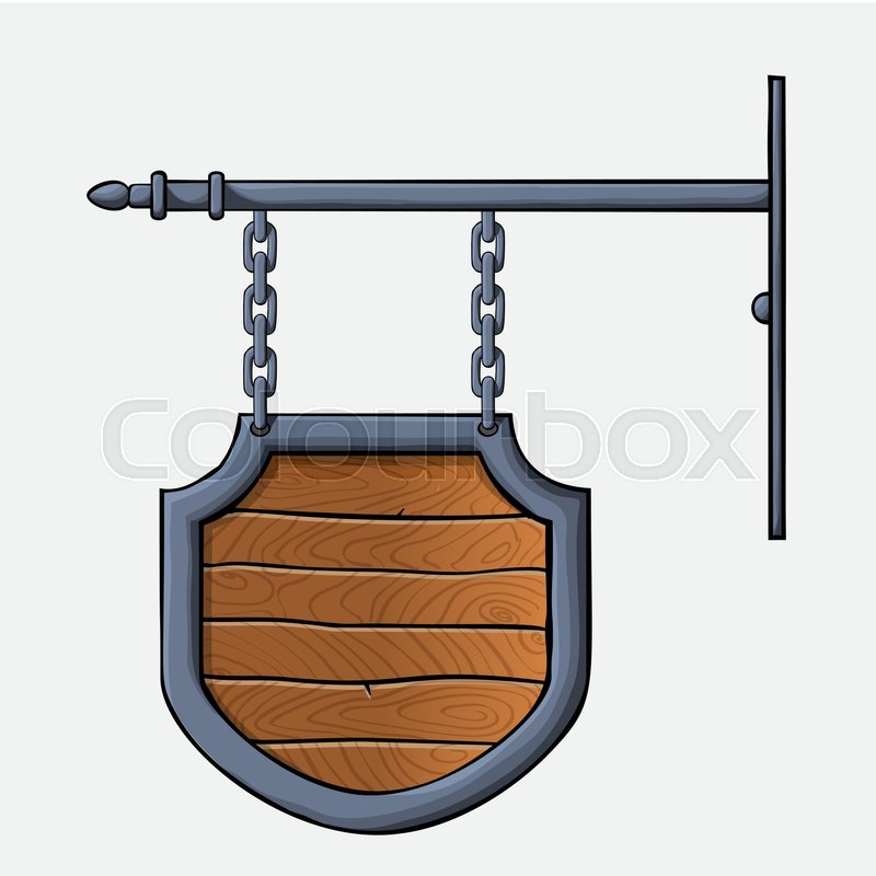 800x800 Vector Medieval Wood Sign Hanging On Stock Vector Colourbox