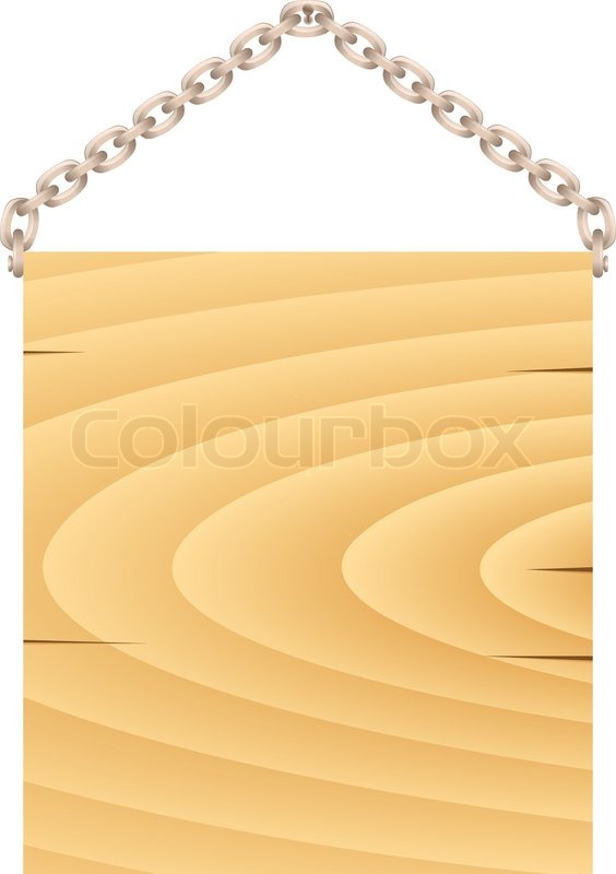 564x800 Vector Wooden Sign Hanging On A Nail Stock Vector Colourbox