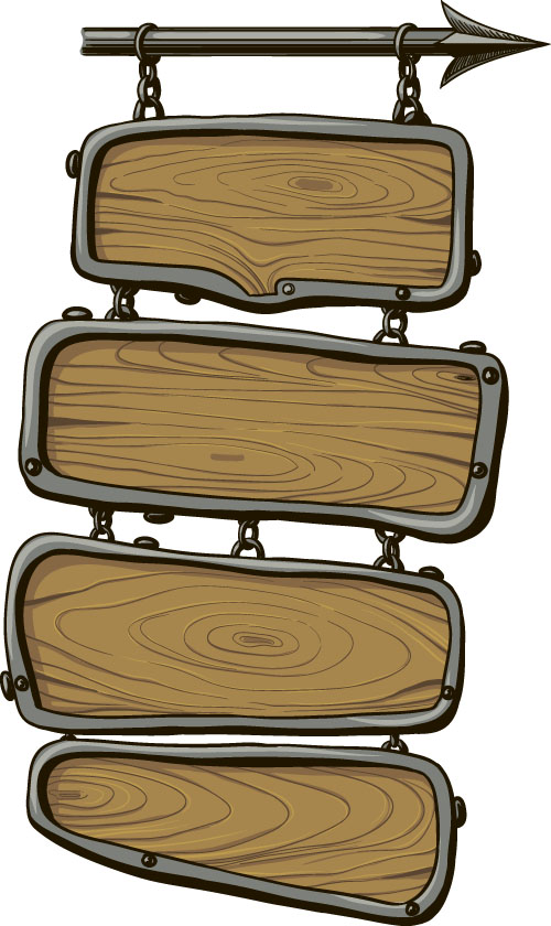 500x840 Wooden Signs Design Vectors Set Free Download