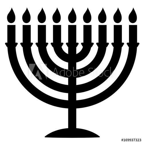 500x500 Menorah Silhouette Menorah For Hanukkah, Vector Illustration